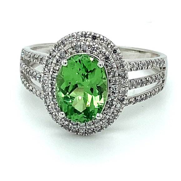 Tsavorite 2.40ct Diamonds Solid 950 Platinum Ring - Picture 1 of 9